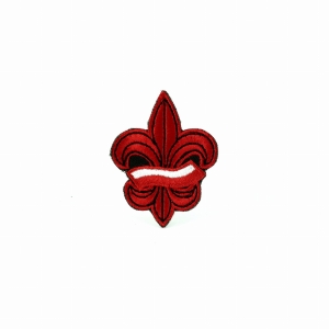 Lilijka instruktorska - naszywka - CZERWONA z flagą 