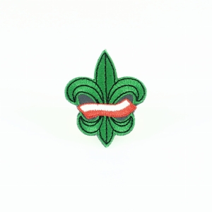 Lilijka instruktorska - naszywka  - ZIELONA z flagą 