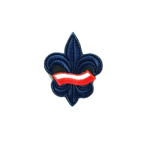  Lilijka instruktorska - naszywka  - GRANATOWA z flagą 