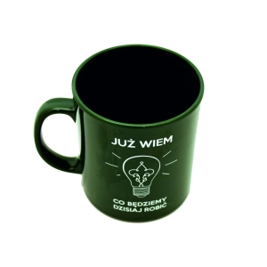 Kubek zielony oliv  widok z góry już wiem co będziemy dzisiaj robić siedem gór.jpg