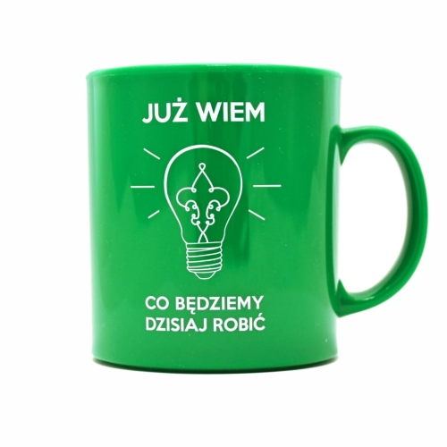 Kubek jasno zielony - trawiasty już wiem co będziemy dzisiaj robić siedem gór.jpg